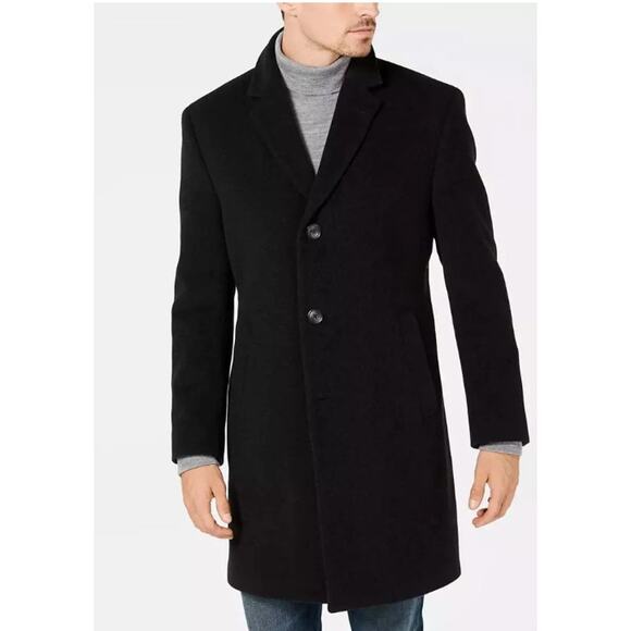 Nautica Men's Barge Classic Fit Wool/Cashmere Blend Solid Overcoat Size S38 - Picture 1 of 5